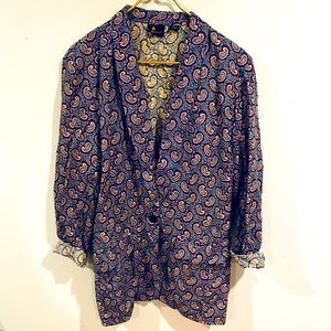 liz sport • paisley print two pockets blue and red blazer